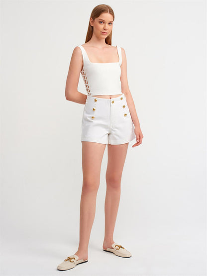 Button Embellished Shorts