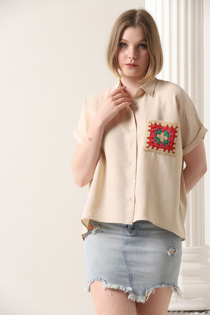 Shirt With Flower Pockets