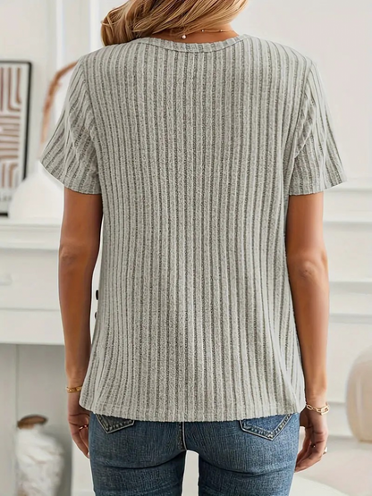 Ribbed Side Button Top