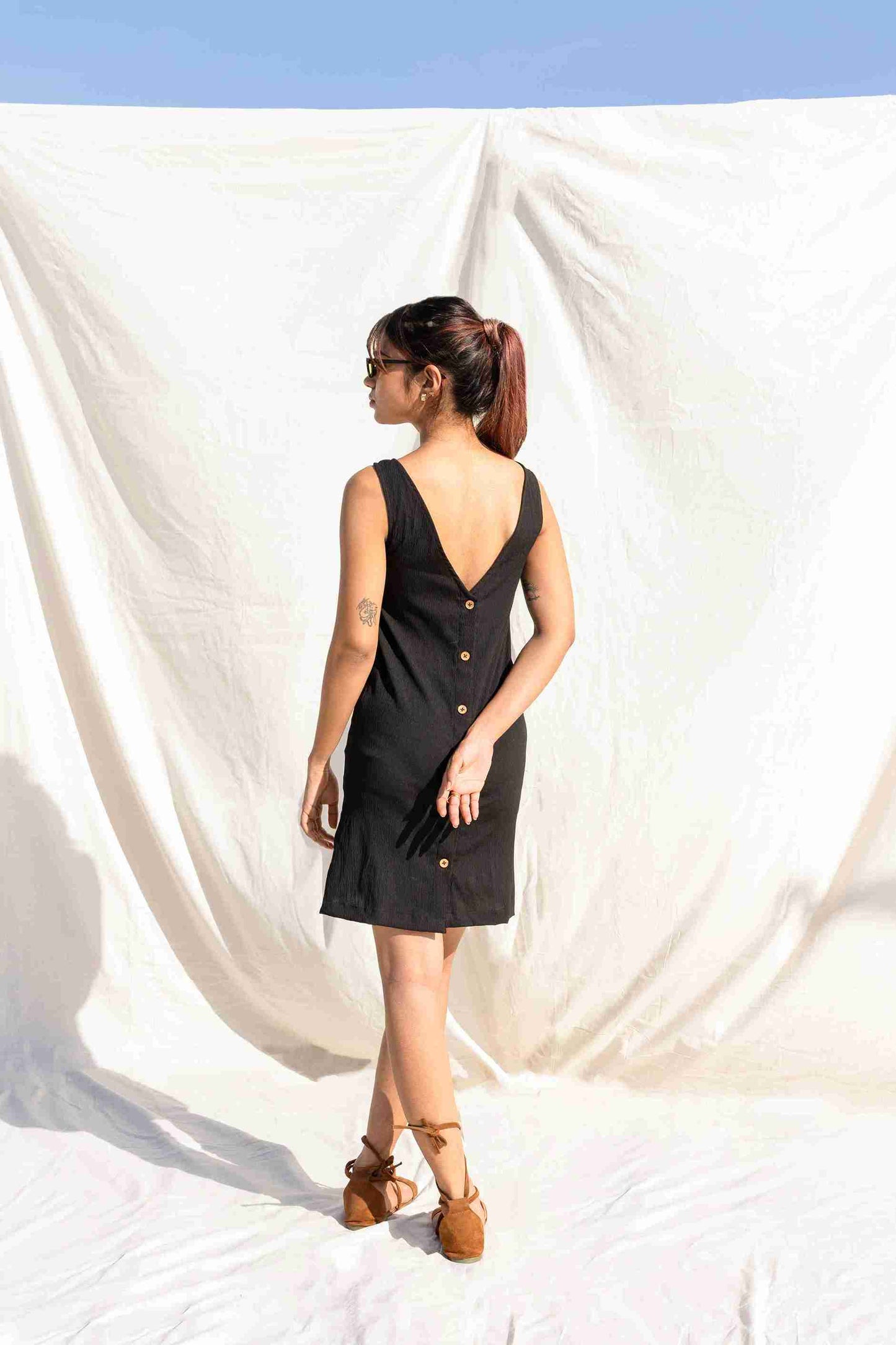 Murky Back Button Dress